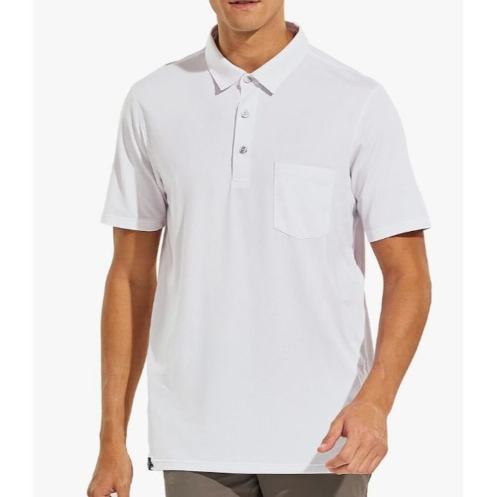 Haimont Men's Quick Dry Polo Shirt with Pocket Short Sleeve Golf Hiking Casual M